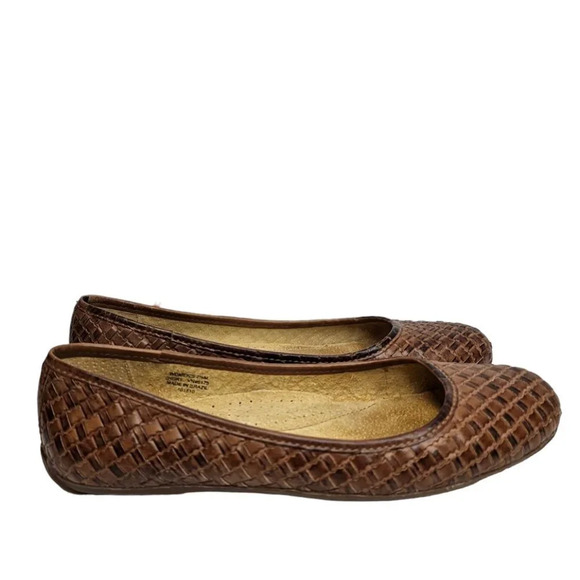 L.L Bean Womens Leather  Woven Flats Size 8 - Picture 3 of 8